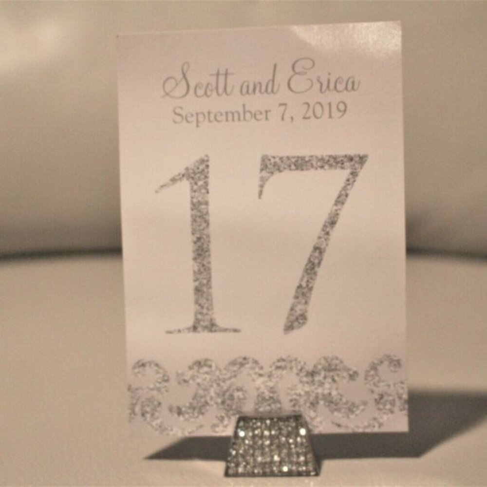ELEGANT RHINESTONE WEDDING TABLE CARD No. HOLDERS - Picture 4 of 5